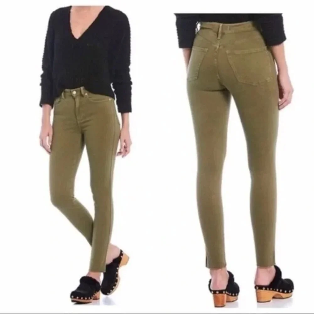 We The Free Raw High-Rise Jegging‎ Army Green size 25 Free People